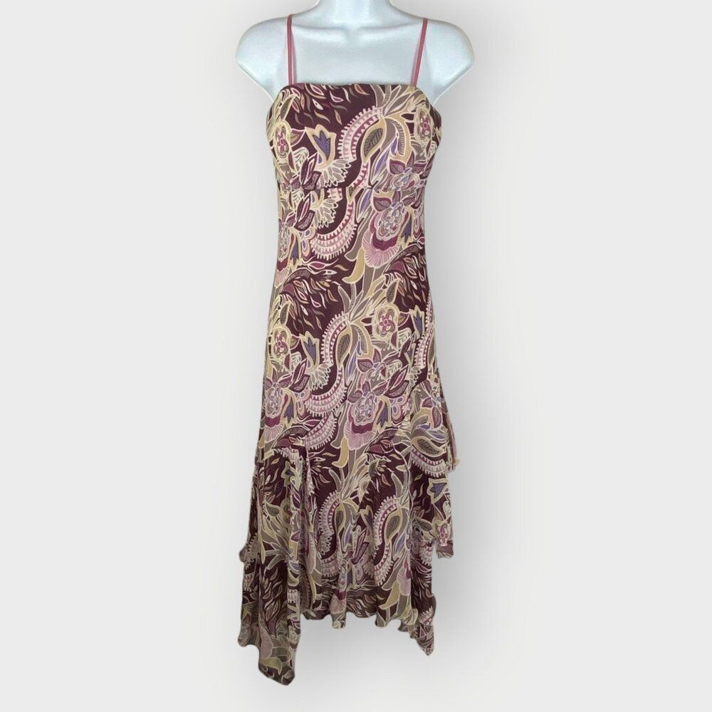 Vintage Y2k B Moss Babydoll Slip Dress | 6 | Purple Asymm Hem | Fairy Whimsical